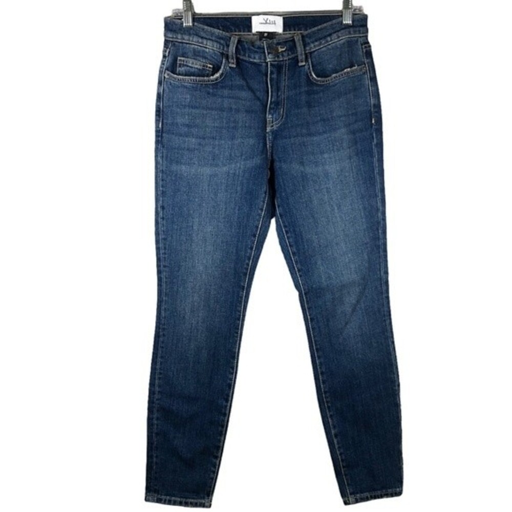 Current Elliott The Stiletto Skinny Jeans Brush Wash Light Distressing 27